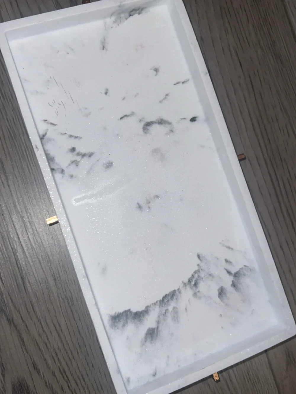 Marble Tray - White and Gray with a sparkle